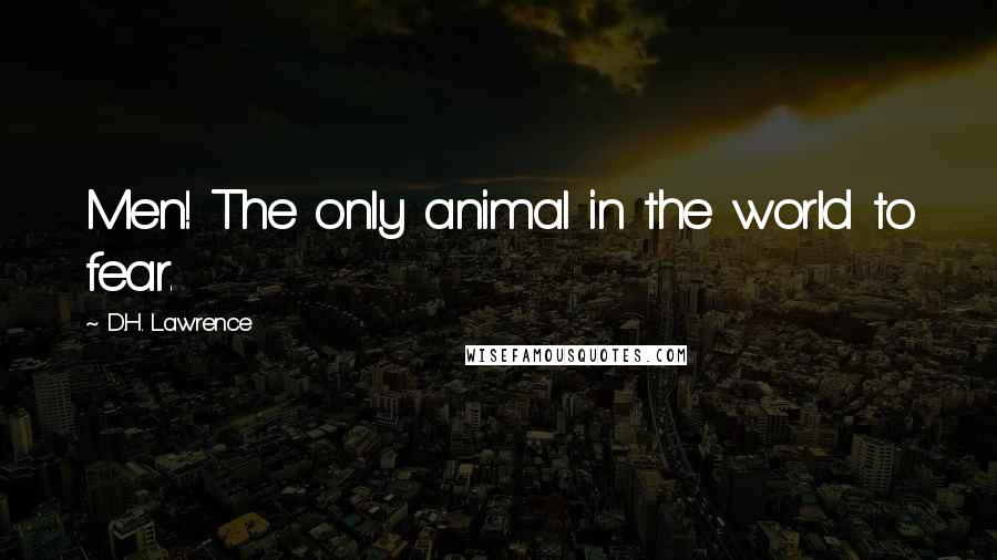 D.H. Lawrence Quotes: Men! The only animal in the world to fear.