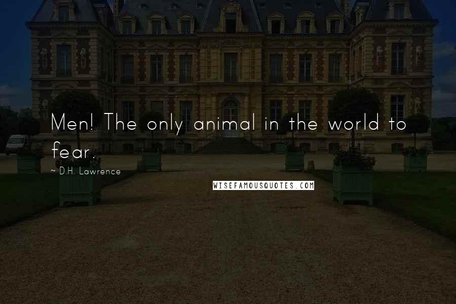 D.H. Lawrence Quotes: Men! The only animal in the world to fear.