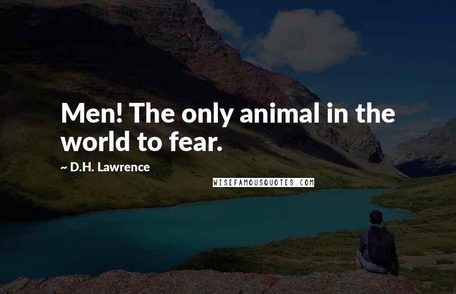 D.H. Lawrence Quotes: Men! The only animal in the world to fear.