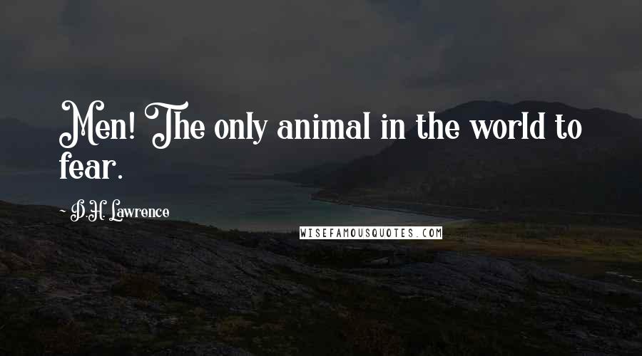 D.H. Lawrence Quotes: Men! The only animal in the world to fear.