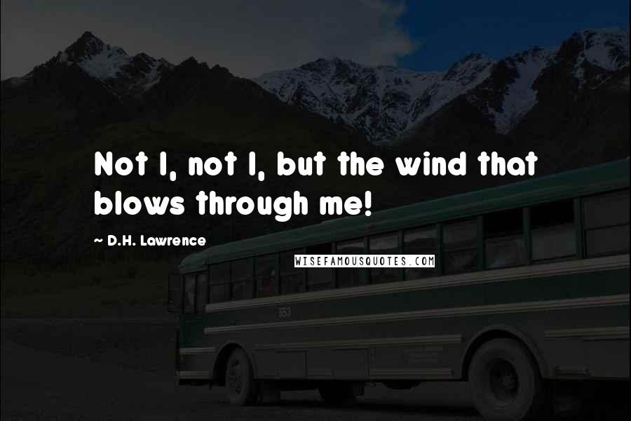 D.H. Lawrence Quotes: Not I, not I, but the wind that blows through me!