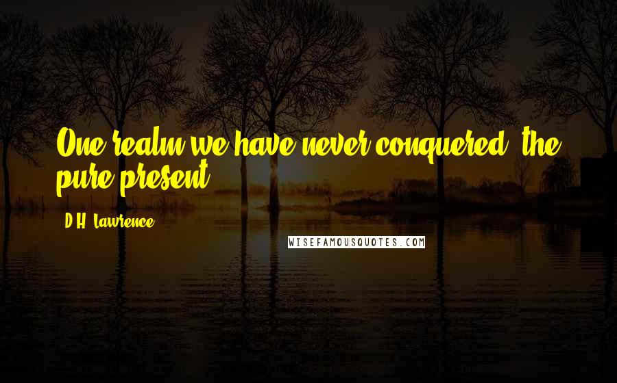 D.H. Lawrence Quotes: One realm we have never conquered: the pure present.