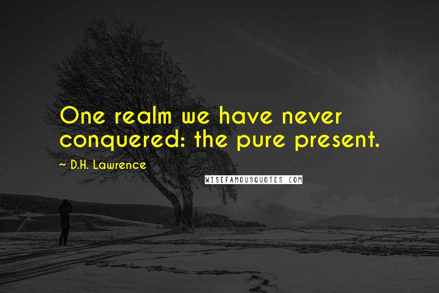 D.H. Lawrence Quotes: One realm we have never conquered: the pure present.