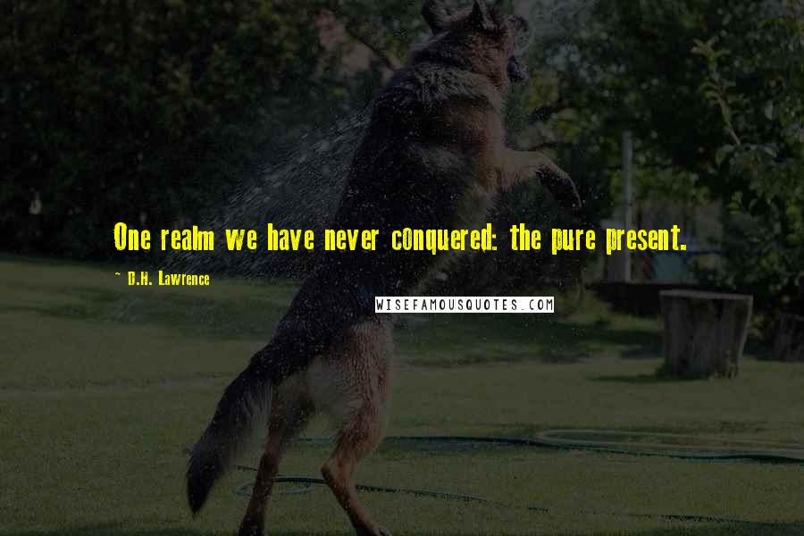 D.H. Lawrence Quotes: One realm we have never conquered: the pure present.