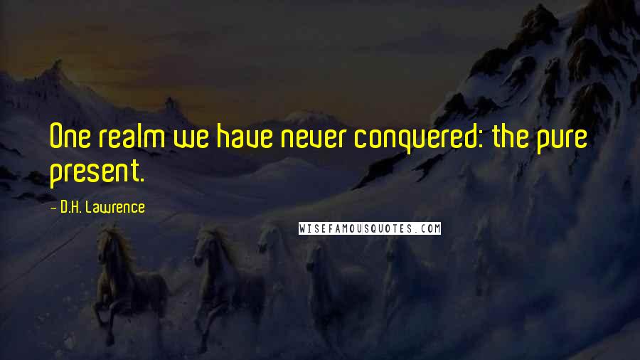 D.H. Lawrence Quotes: One realm we have never conquered: the pure present.