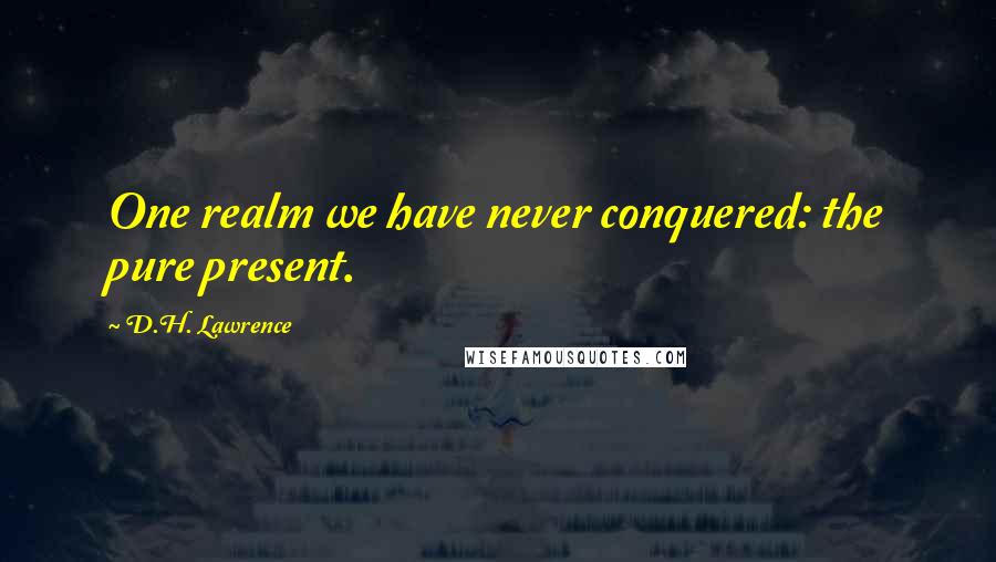 D.H. Lawrence Quotes: One realm we have never conquered: the pure present.