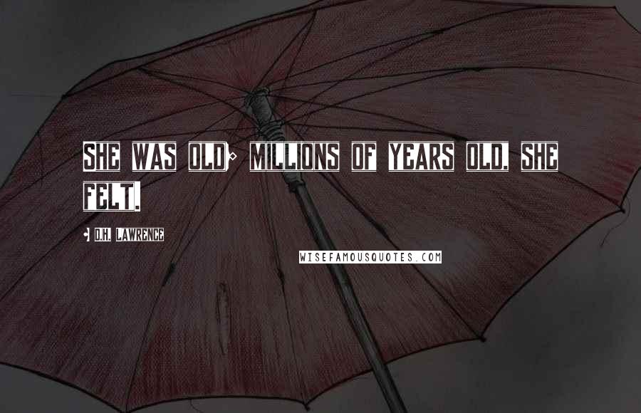 D.H. Lawrence Quotes: She was old; millions of years old, she felt.
