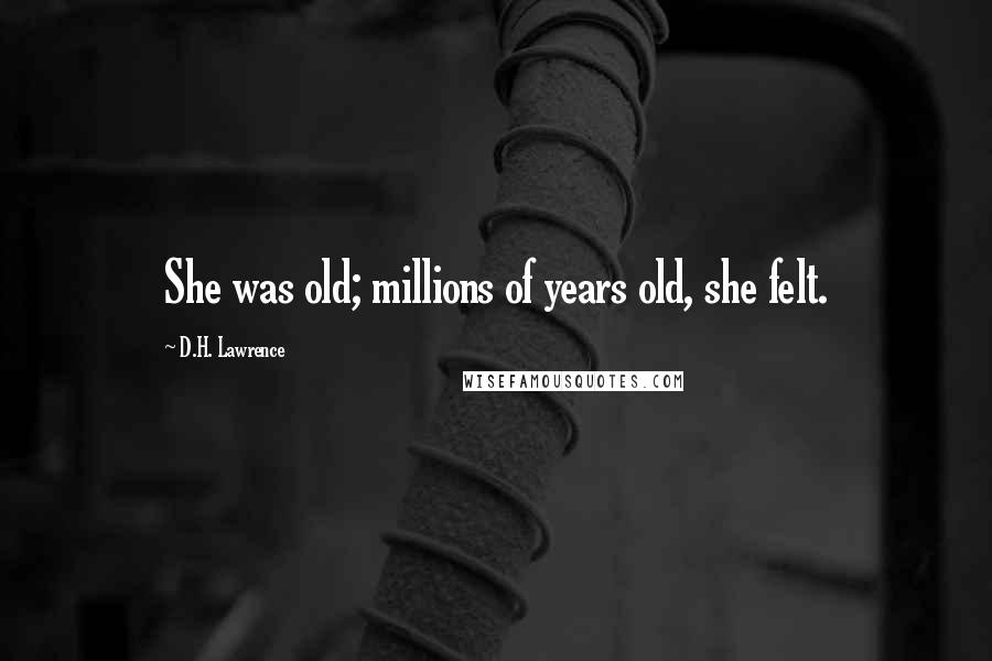 D.H. Lawrence Quotes: She was old; millions of years old, she felt.