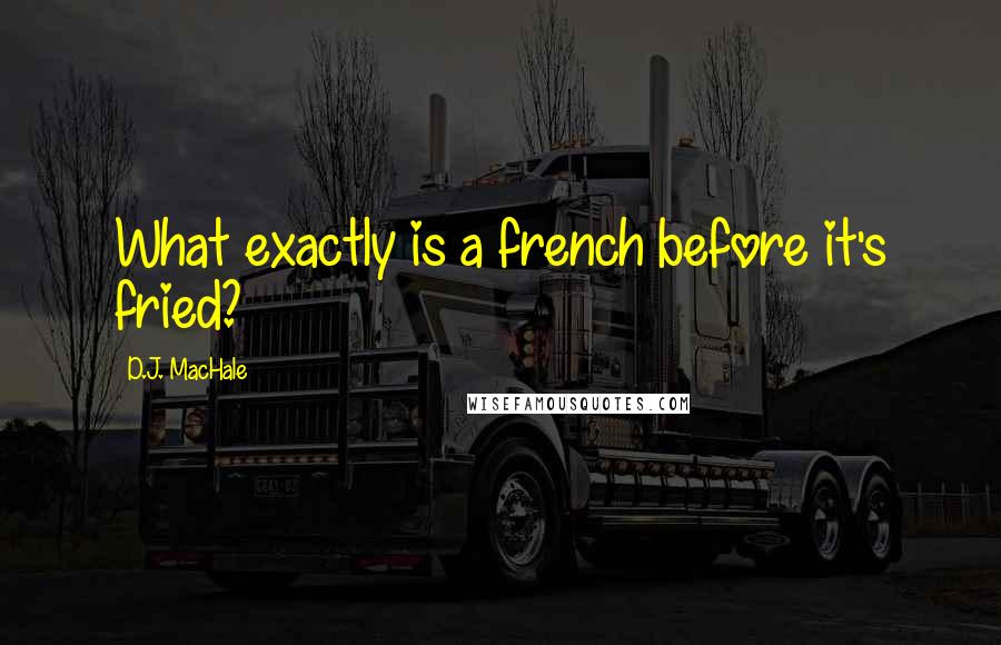 D.J. MacHale Quotes: What exactly is a french before it's fried?