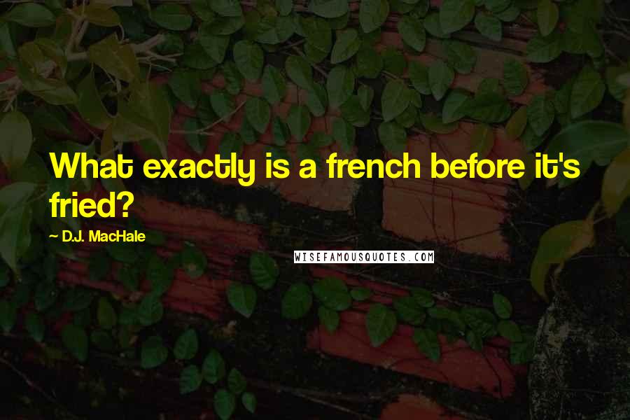 D.J. MacHale Quotes: What exactly is a french before it's fried?