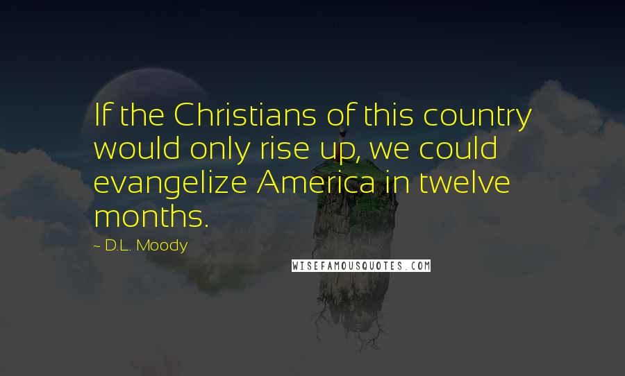 D.L. Moody Quotes: If the Christians of this country would only rise up, we could evangelize America in twelve months.