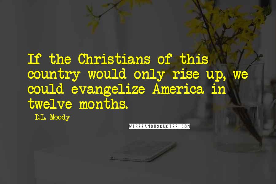 D.L. Moody Quotes: If the Christians of this country would only rise up, we could evangelize America in twelve months.