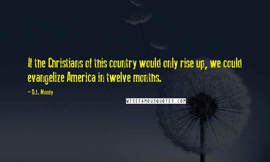 D.L. Moody Quotes: If the Christians of this country would only rise up, we could evangelize America in twelve months.