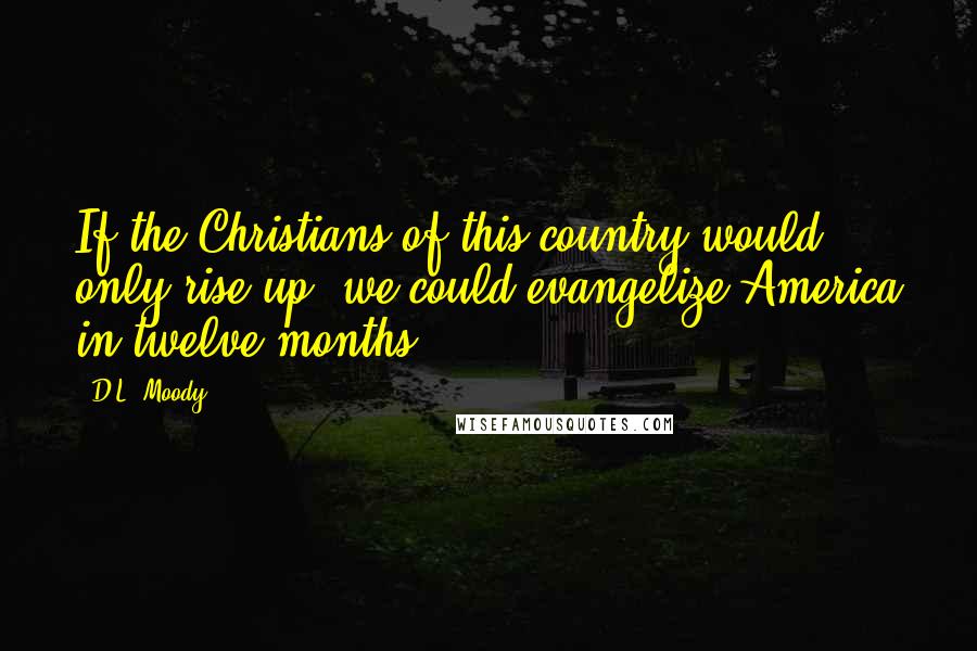 D.L. Moody Quotes: If the Christians of this country would only rise up, we could evangelize America in twelve months.