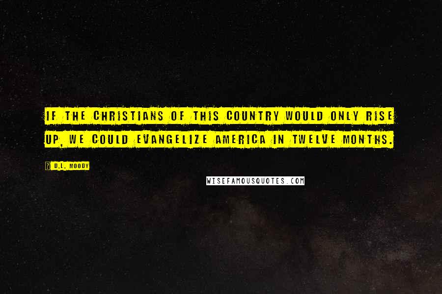 D.L. Moody Quotes: If the Christians of this country would only rise up, we could evangelize America in twelve months.