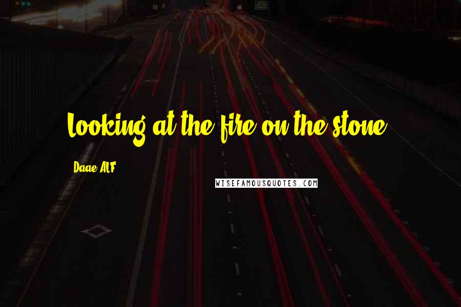 Daae ALF Quotes: Looking at the fire on the stone.