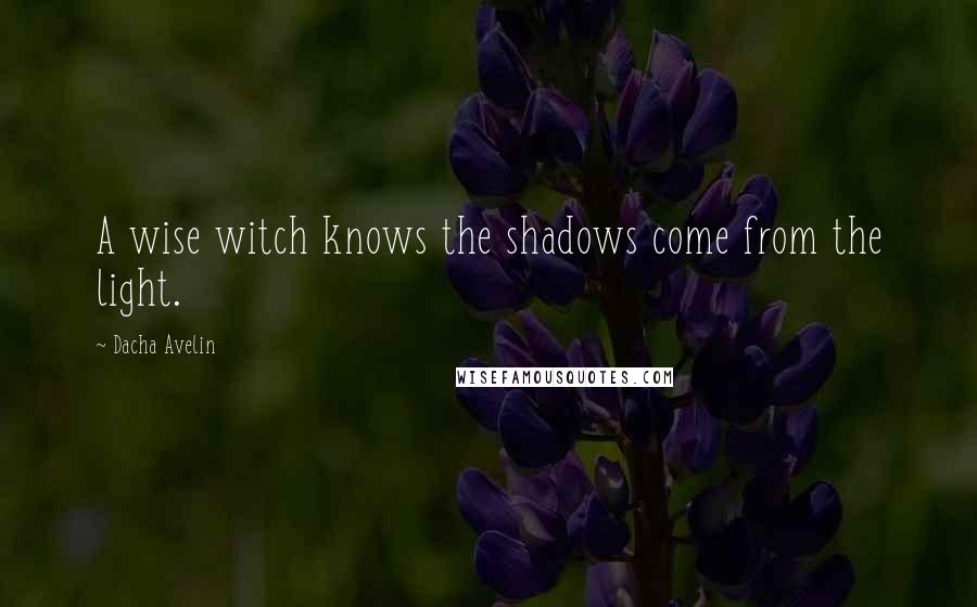 Dacha Avelin Quotes: A wise witch knows the shadows come from the light.