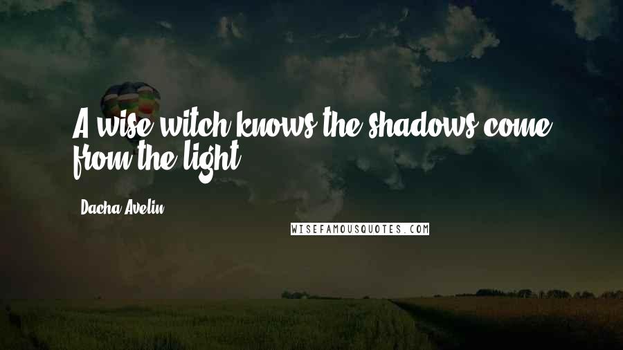 Dacha Avelin Quotes: A wise witch knows the shadows come from the light.