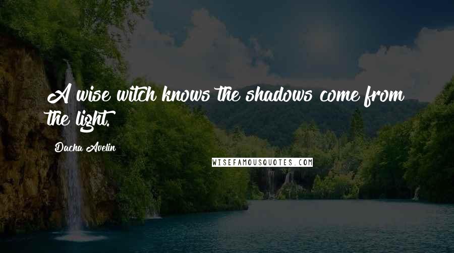 Dacha Avelin Quotes: A wise witch knows the shadows come from the light.