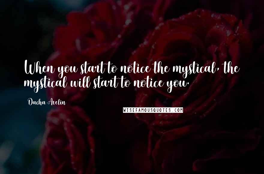 Dacha Avelin Quotes: When you start to notice the mystical, the mystical will start to notice you.