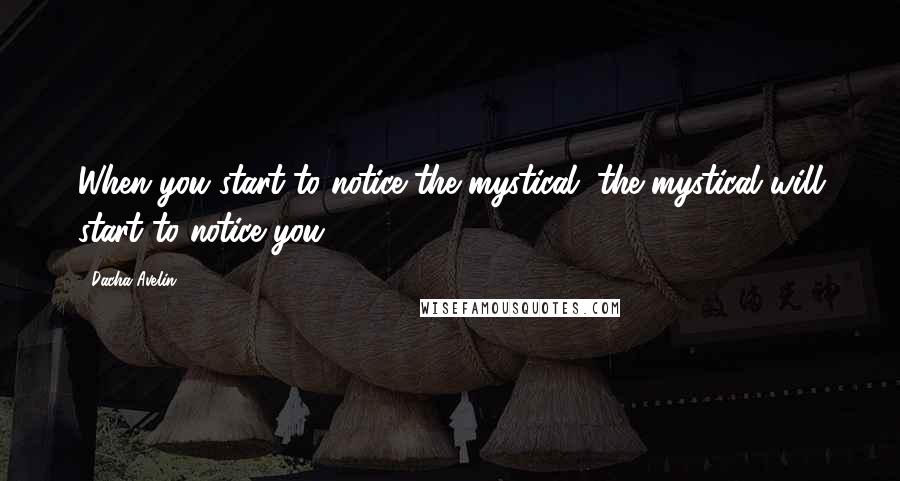 Dacha Avelin Quotes: When you start to notice the mystical, the mystical will start to notice you.