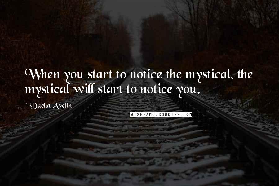 Dacha Avelin Quotes: When you start to notice the mystical, the mystical will start to notice you.