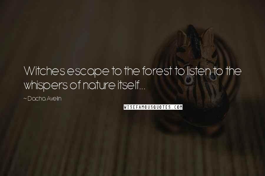 Dacha Avelin Quotes: Witches escape to the forest to listen to the whispers of nature itself...