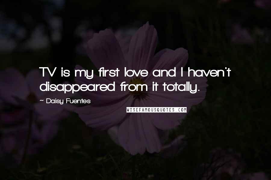 Daisy Fuentes Quotes: TV is my first love and I haven't disappeared from it totally.