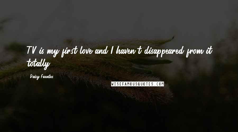 Daisy Fuentes Quotes: TV is my first love and I haven't disappeared from it totally.