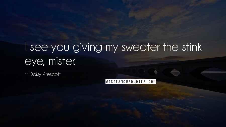 Daisy Prescott Quotes: I see you giving my sweater the stink eye, mister.