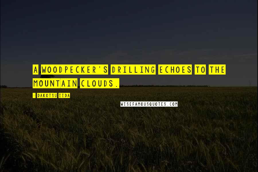 Dakotsu Iida Quotes: A woodpecker's drilling Echoes To the mountain clouds.