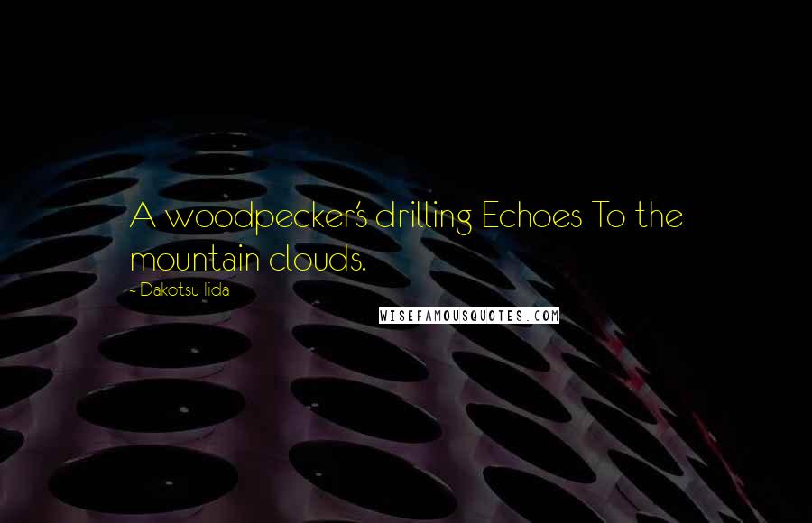 Dakotsu Iida Quotes: A woodpecker's drilling Echoes To the mountain clouds.