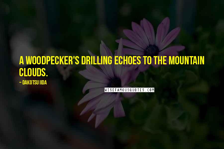 Dakotsu Iida Quotes: A woodpecker's drilling Echoes To the mountain clouds.