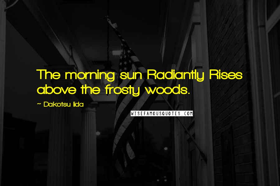 Dakotsu Iida Quotes: The morning sun Radiantly Rises above the frosty woods.