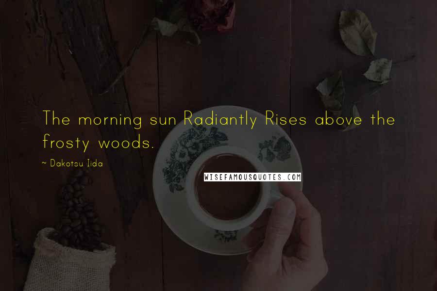 Dakotsu Iida Quotes: The morning sun Radiantly Rises above the frosty woods.