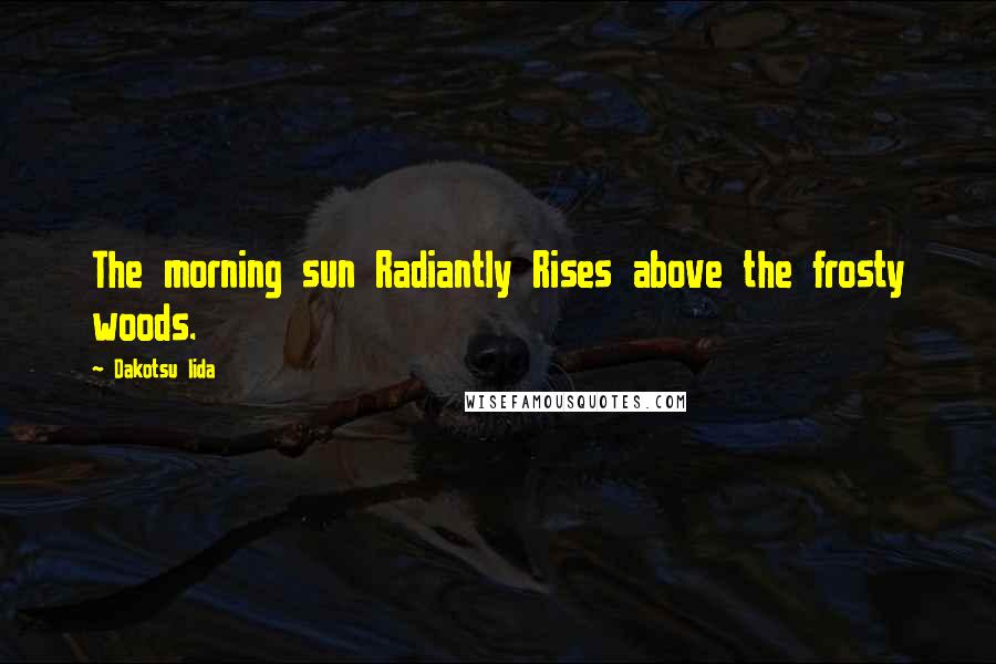 Dakotsu Iida Quotes: The morning sun Radiantly Rises above the frosty woods.