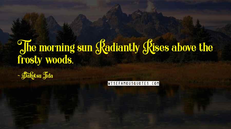 Dakotsu Iida Quotes: The morning sun Radiantly Rises above the frosty woods.