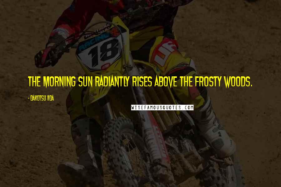 Dakotsu Iida Quotes: The morning sun Radiantly Rises above the frosty woods.