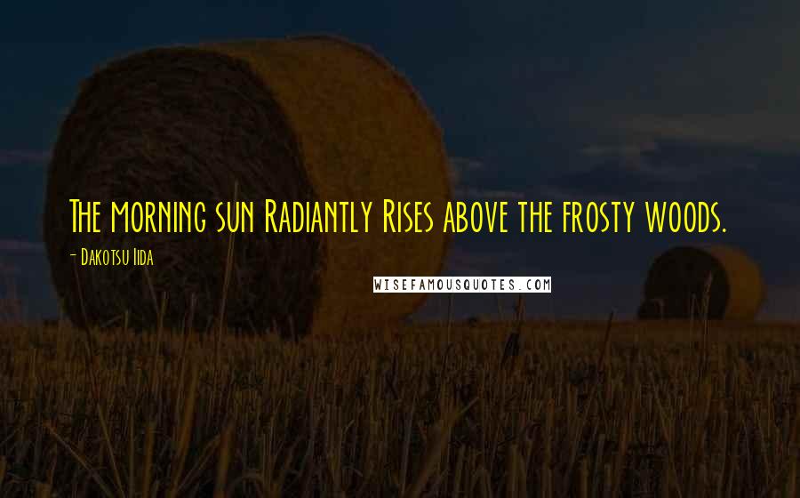 Dakotsu Iida Quotes: The morning sun Radiantly Rises above the frosty woods.