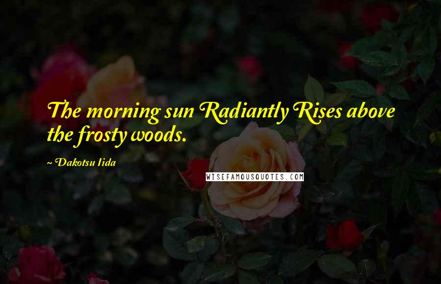 Dakotsu Iida Quotes: The morning sun Radiantly Rises above the frosty woods.