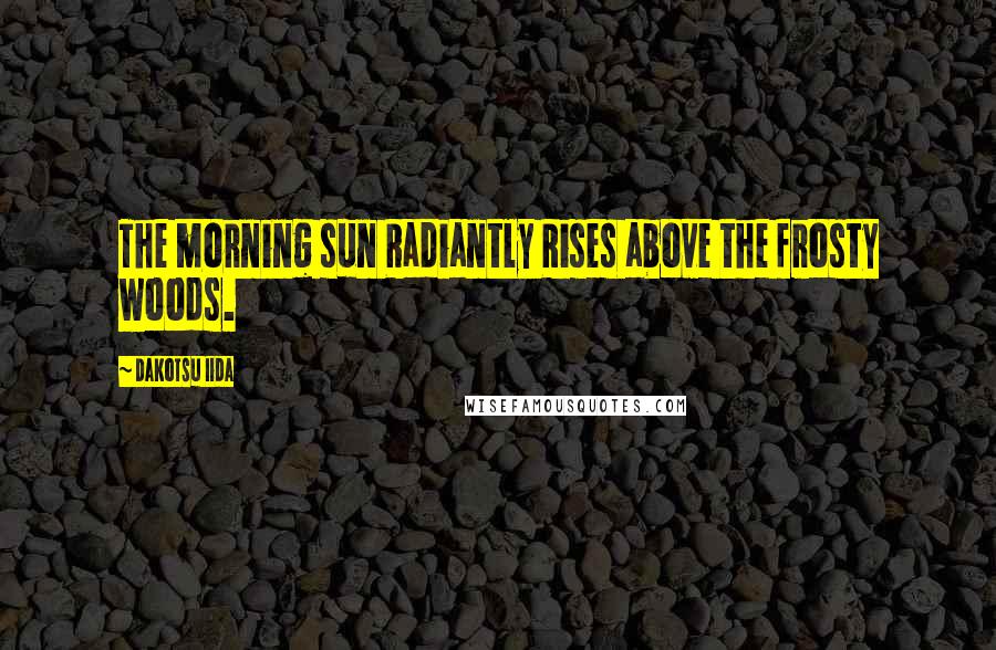 Dakotsu Iida Quotes: The morning sun Radiantly Rises above the frosty woods.