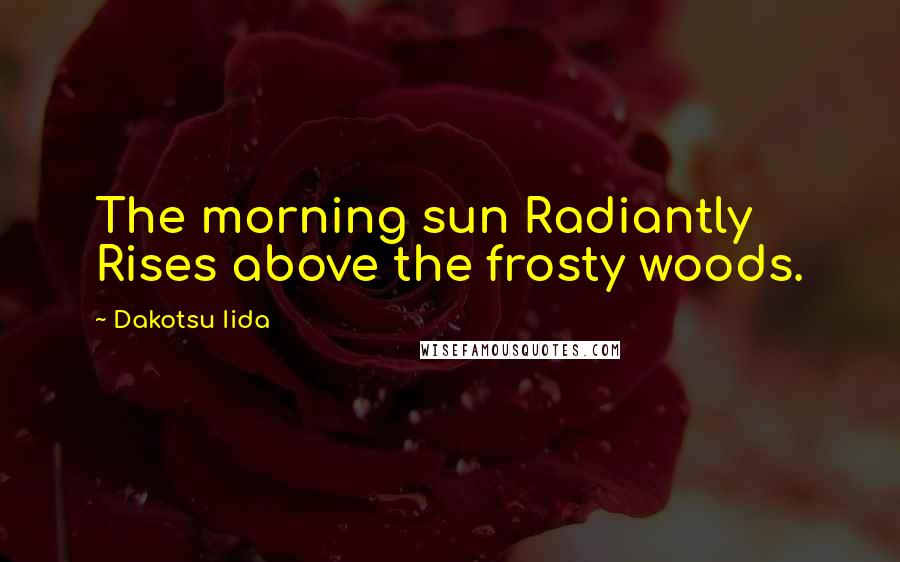 Dakotsu Iida Quotes: The morning sun Radiantly Rises above the frosty woods.