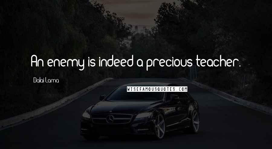 Dalai Lama Quotes: An enemy is indeed a precious teacher.
