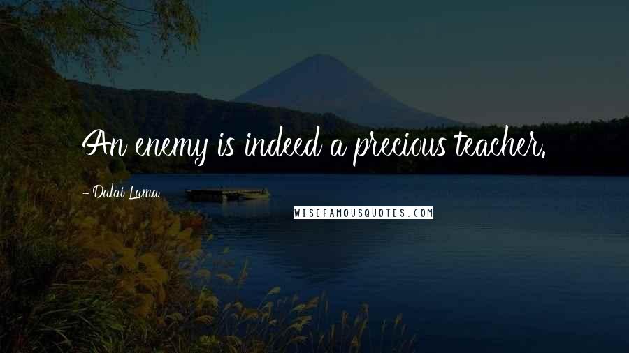 Dalai Lama Quotes: An enemy is indeed a precious teacher.