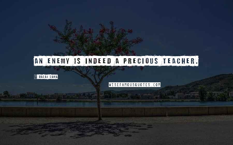 Dalai Lama Quotes: An enemy is indeed a precious teacher.