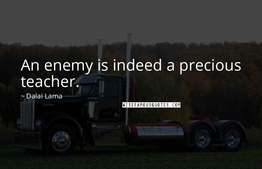 Dalai Lama Quotes: An enemy is indeed a precious teacher.