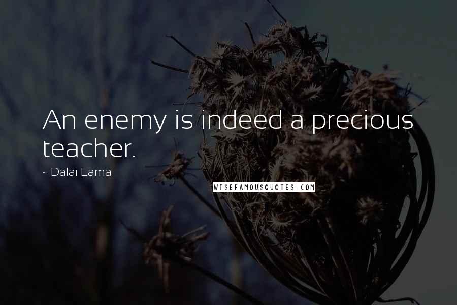 Dalai Lama Quotes: An enemy is indeed a precious teacher.