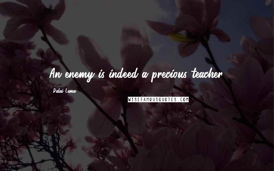Dalai Lama Quotes: An enemy is indeed a precious teacher.