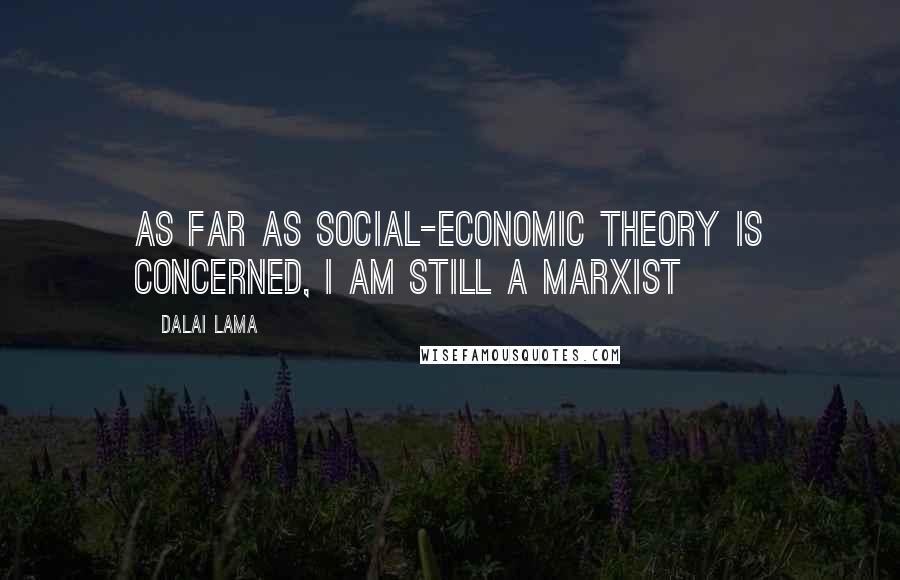 Dalai Lama Quotes: As far as social-economic theory is concerned, I am still a Marxist