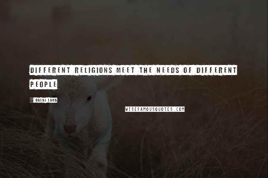 Dalai Lama Quotes: Different religions meet the needs of different people